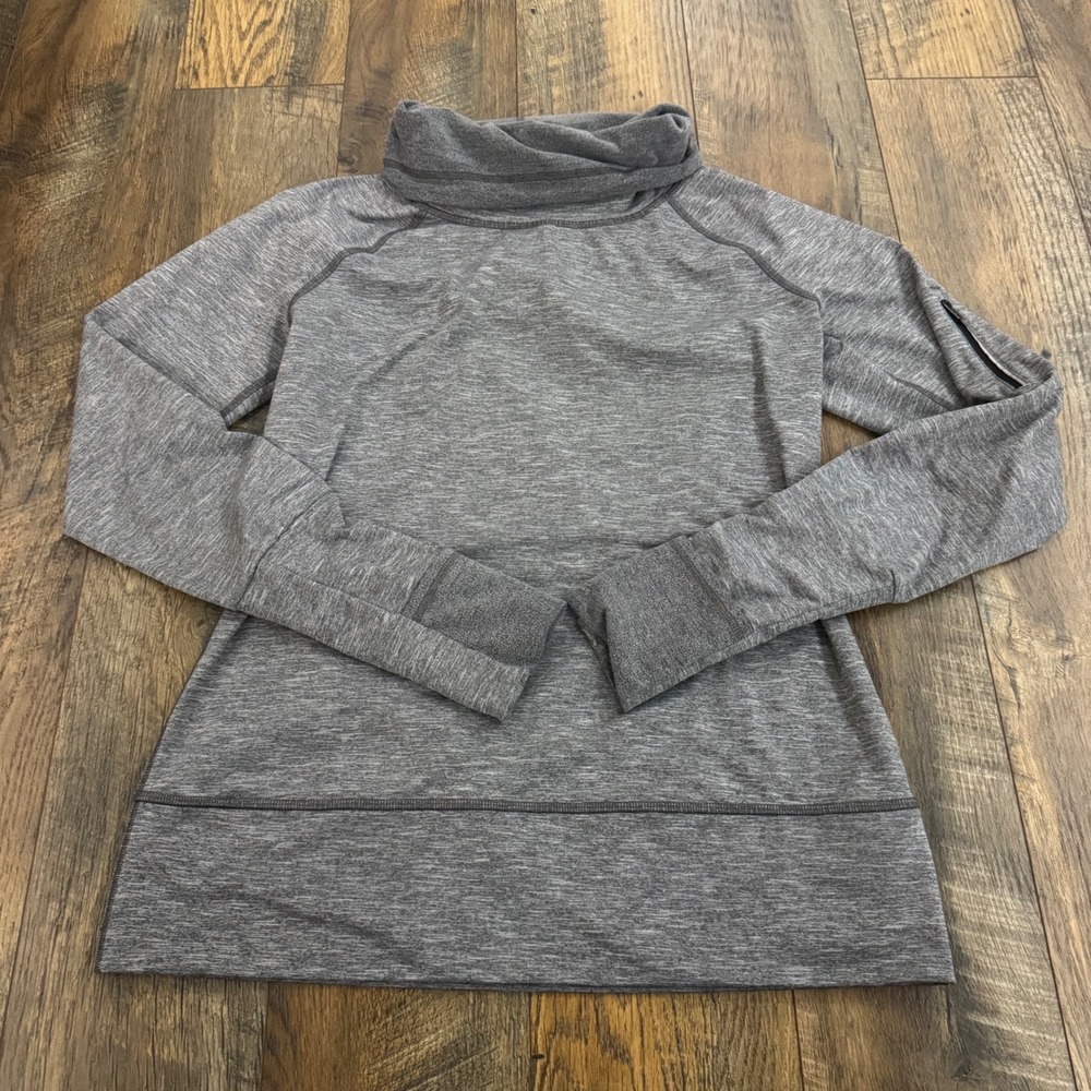 VSX Sport Victoria's Secret Gray Cowl Neck Pullover Thumbhole Mitten Cuffs M